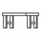 Long wood bench icon, outline style