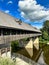Long wooden covered bridge in Frankenmuth, Michigan