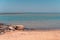 Long wooden pier into the sea. El Gouna. Egypt.