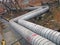 Long zigzag metal tubes, power industry details,