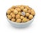 Longan ,Asian fruit in a bowl on white background.