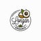 Longan fruit logo. Round linear of longan slice
