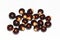 Longan fruits seeds on white background