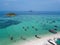 Longboats on the Koh Lipe beach Andaman Sea,