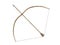 Longbow with arrow and stretched string 3d rendering