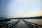 Longest Wood bridge in Thailand,Mon Bridge at Sangkhlaburi. Kanchanaburi. Thailand