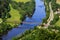 Longest wooden bridge in Europe- Essing, Bavaria, Germany-river Altmuehl