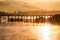 The longest wooden bridge with the morning light.