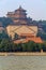 Longevity Hill and Summer Palace from Kunming Lake Beijing China with smog in the air