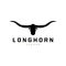 LongHorn Animal Logo Design, Farm Retro Vintage Horn Minimalist Simple Template Illustration