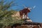 longhorn steer above the entrance to the Double H Custom Hat Company