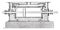 Longitudinal section of the compressor cylinder, vintage engraving