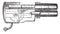 Longitudinal section of the Hotchkiss gun-revolver mechanism, vintage engraving