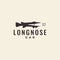 Longnose gar fish hipster logo