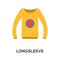 Longsleeve flat icon. Color simple element from clothes collection. Creative Longsleeve icon for web design, templates,