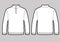 Longsleeve t-shirt illustration with zipper on the neck