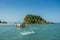 Longtail boats going to the Phak Bea Island in Krabi Province Thailand.