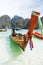 Longtail boats, Maya bay, Thailand