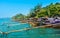 Longtail boats on Railey beach, Thailand