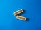 Longterm success symbol. Wooden blocks with words Longterm success. Beautiful blue background. Business and Longterm success