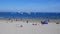 Looe Beach July 5 2019, Looe Lugger Regatta boats anchored of the beach