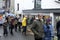 Looe, Cornwall, UK, February 16, 2019. Mixed group of `Extinction Rebellion` protesters, marching through the Cornish town of Looe