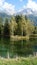 A look at a beautiful lake in the Alps.