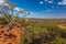 Look from the Ginty\\\'s Lookout in central Australia over the vast barren landscape of the Australia. Kings Canyon to Alic