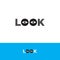 Look logo. Letters u in the form of two eyes, observation logo.