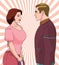 The Look of Love: A Vector Illustration of Two People Lost in Each Other\\\'s Gaze