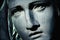 The look of love. Virgin Mary. Close up. Fragment of ancient statue. Religion, faith, Christianity concept
