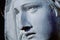 The look of love. Virgin Mary. Close up. Fragment of ancient statue. Religion, faith, Christianity concept. Horizontal image