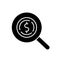 Look for money black glyph icon