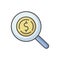 Look for money RGB color icon