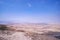 Look from Mount Nebo hill to the valley. Place of Moses grave, to the valley. Typical landscape between Israel and Jordan, Middle