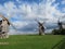 Look at old historic wooden windmills in Estonia