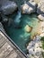 Look Over the Suspension Bridge on the Soca River