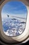 Look through the plane\'s window