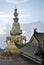 Look at puxian buddha through the temple eave