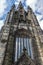 Look up along St Columba church spire, Edinburgh, Scotland.