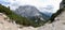 Look from Vratica mountain pass with summit of Prisojnik mountain in Triglav national park in Julian Alps