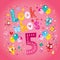 Look who`s five - fifth birthday card