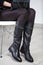 Lookbook, women`s high leather boots,