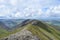 Looking along a mountain ridge, Lake District