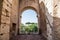 Looking Through Arch in Coliseum