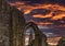 Looking Through the Arches the Old Transept at the Ancient Ruins ofKilwinning Abbey Scotland at a Dramatic Sunset