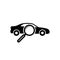 Looking for car selling icon, magnifying glass search car icon isolated on white background