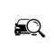 Looking for car selling icon, magnifying glass search car, vector logo