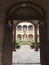 Looking into the courtyard of the Colegio de San Nicolas de Hidalgo