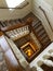 Looking down of a classical spiral staircase